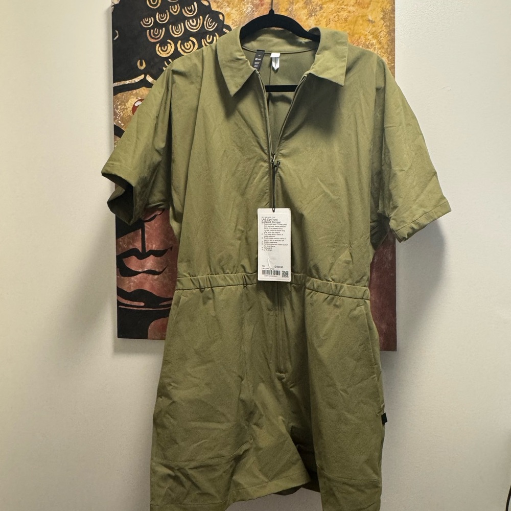 Olive Green Short Sleeve Jumpsuit Lululemon